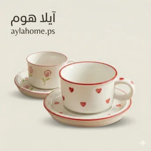 فناجين “همسة حب” – تصميم رومانسي ناعم